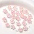 Perles en acrylique étoile irisée mate perles en vrac DIY pour bracelet de téléphone bijoux - 5 Pièces / Rose