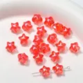 Abalorios estrella acrílico rojo iridiscente cuentas sueltas para joyería DIY pulseras - Rojo