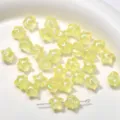 Cuentas sueltas de estrella chapada en color mate acrílico para joyería artesanal DIY. - Amarillo