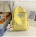 Sac à dos mignon jaune dessin animé pour femme étudiant décontracté léger voyage grande capacité - Avec Pendentif / S / Jaune