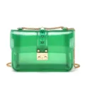 Grüne transparente PVC Umhängetasche mit Goldkette und schicken Nieten für Damen Variante - 20*13*6 / Transparentes Grün