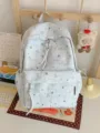 Cute ins style star printed canvas backpack for women students large capacity casual school bag - Single Bag / Gray