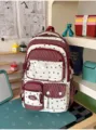 Korean style star striped ita backpack, cute student schoolbag and casual commuting daypack. - Backpack / Single Bag / Red