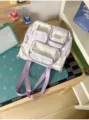 Korean style cute ita bag purple white star pattern canvas backpack student bag casual - Shoulder Bag / Single Bag / Purple