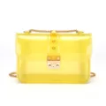 Yellow transparent PVC crossbody bag with chic chain strap and stylish stud lock design. - 20*13*6 / Transparent Yellow