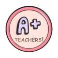 Teacher A+ enamel pin badge, cute round metal brooch for school appreciation gift, pink style. - A+ Badge Style (QHXZ7043)