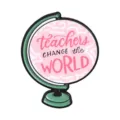 Teacher globe enamel pin, metal brooch badge, school appreciation gift for educators. - Globe Style (QHXZ7044)