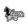 Creative black and white enamel pin with funny quote design, perfect clothing accessory. - Dragon And Letter Pattern (QHXZ4916)