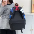 Κορεάτικο στυλ σακίδιο πλάτης μεγάλης χωρητικότητας για φοιτητές, κομψό και ευέλικτο. - Μονή Τσάντα / L / Μαύρο