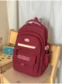 Mochila escolar bonita estilo coreano rojo, mochila casual de gran capacidad. - Bolsa Única / Rojo