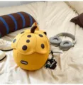 Mochila infantil bonita en forma de calabaza para la escuela y uso diario de niños. - Con Colgante / Amarillo
