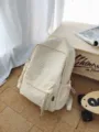 Mochila escolar de cuadros beige campus estudiantes bolso gran capacidad casual para diario - Bolsa Única / Amarillo