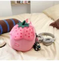 Mochila bonita de fresa para niños jardín de infancia niñas y niños, bolso rosa elegante. - Con Colgante / Rosa