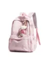Rosa süßer Bär Druck Student lässig Rucksack mit Plüschanhänger für die Schule und Uni. - Mit Anhänger / Rosa