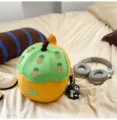 Mochila linda de piña para niños, elegante y divertida para viajes y actividades al aire libre. - Con Colgante / Amarillo y Verde