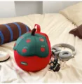 Mochila infantil con forma de cereza fruta bonita para niños y niñas de guardería - Con Colgante / Rojo