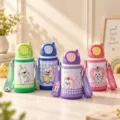 Bouteille isotherme en acier inoxydable pour enfants avec imprimé mignon et sangle. - 400ml / Couleurs Mixte