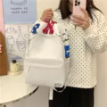 Weißer Freizeitrucksack mit Sternen-Buchstaben-Druck, große Schultasche für Pendler. - Einzelne Tasche / S / Weiß