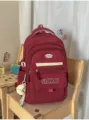 Mochila escolar bonita de estilo coreano con gran capacidad para chicas viaje rojo - Con Colgante / Rojo