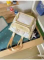 Süße gepunktete Ita Umhängetasche im koreanischen Stil Canvas Schultasche Gelb Neu - Mit Anhänger / Gelb
