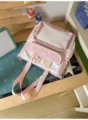 Niedliche Pünktchen Umhängetasche Studenten Ita Bag Koreanischer Stil Mädchen Shopper Tasche - Mit Anhänger / Rosa