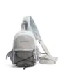Light blue and grey color-matching sling backpack, casual outdoor crossbody bag for daily use. - S / Blue