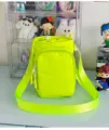 Bolso cruzado verde neón de moda, bolsa para botella de agua de color liso y funda para móvil. - Amarillo