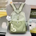 Hellgrüner Freizeit Rucksack Reiserucksack Leichtes Schulbuch Taschen für Alltag - Mit Anhänger / L / Grün