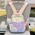 Freizeittasche bunter Rucksack fur Damen und Herren schuler schultertasche reise alltag - Mit Anhänger / S / Lila