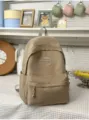 Stylischer grosser Kapazitaet Canvas Rucksack fuer Studenten, Alltagsschultasche khaki. - Einzelne Tasche / Khaki