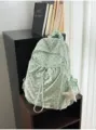 Hellgrüner Rucksack mit Punkten für Damen, süßer lässiger Schulranzen mit Sternanhänger. - Mit Anhänger / Grün