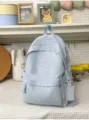 Hellblaue Kapazitäts-Schulrucksack für Schüler, modischer lässiger Tagesrucksack mit Anhänger. - Mit Anhänger / Blau