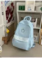 Sac à dos à carreaux couleur unie léger décontracté idéal pour l'école voyage et activités. - Sac Individuel / L / Bleu