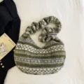 Plush shoulder bag for women winter fluffy hobo handbag large capacity casual crossbody bag - Green