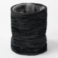Detalle de calentador de cuello de punto negro con forro de felpa suave y invierno. - 1# Negro