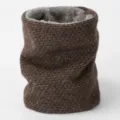 Acogedor cuello tejido de punto, snood de invierno térmico, detalle de bufanda polar marrón. - 2# Marrón