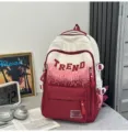 Sac à dos dégradé minimaliste américain, cartable élégant et stylé, grand sac de voyage pratique. - Rouge (Sans Pendentif)