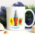 White ceramic coffee mug featuring unique Loteria art design, perfect for office and daily use. - 301-400ml / Style 1
