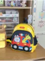Cute cartoon car kids backpack for boys and girls lovely kindergarten school bag. - Yellow Single Bag