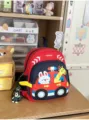 Kids cute cartoon kindergarten school bag for boys and girls, lovely waterproof backpack. - Red (With Pendant)