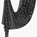 Black white polka dot scarf hijab variant, soft lightweight shawl headscarf for women. - 180*70cm / Black Green