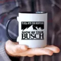 Keramische koffiekop met grappige bergen print, zwart handvat, perfecte kantoor geschenk kop. - 301-400ml / Berg Print Stijl
