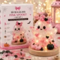 3D Vidrio de Mar Rosa Espeluznante DIY Luz Nocturna Kit Halloween Fantasma Lámpara - Estilo Fantasma Rosa