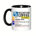 Tasse à café personnalisable avec design de prescription, cadeau de bureau humoristique. - Style Ordonnance