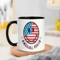 Keramik Kaffeetasse mit amerikanischer Flagge Smiley Design, ideal für Büro und Alltag. - Stil 10