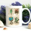 White ceramic coffee mug with Mexican loteria art print, perfect for office and daily use. - 301-400ml / Mexican Loteria Print / White