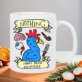 Ceramic coffee mug detail shot, funny cartoon illustration design, office drinkware closeup - 301-400ml / Style 2