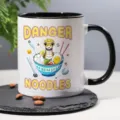 Taza de cerámica con estampado de serpiente y ramen, asa negra, ideal para la oficina y uso diario. - Estilo 6