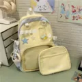 Süßer gelber Ita Bag Rucksack für Studenten, großer Kapazität lässige Schultasche - Einzelne Tasche Abnehmbar / Blau-Gelb