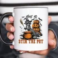 Tasse à café en céramique raton laveur d'Halloween sorcière citrouille pour bureau. - Raton Laveur d'Halloween